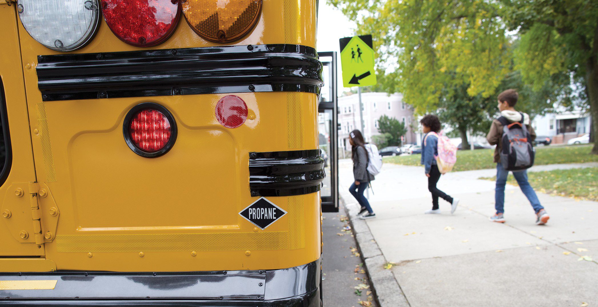 Photo of low emissions propane powered school bus