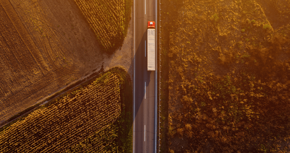 Natual Gas Truck Driving on a Road